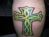 cross celtic calf tattoo